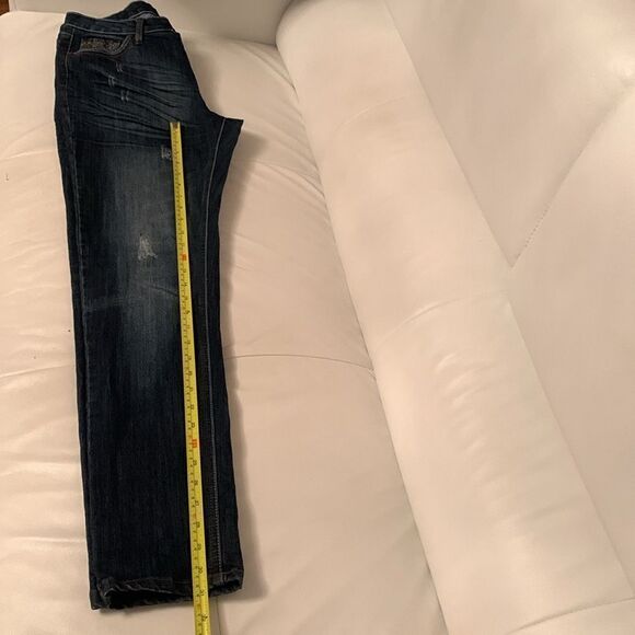 Women’s Distressed Jeans by Z Curve Dark Wash Denim Size 9/10 - Picture 5 of 9